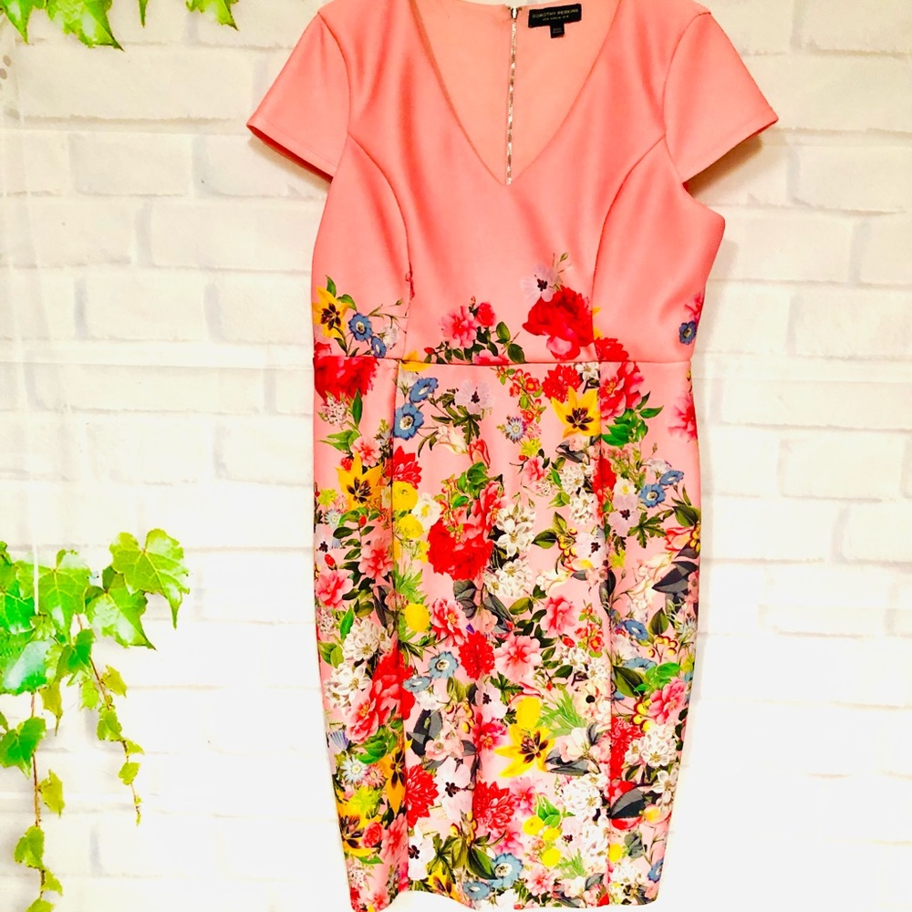 Plus Dorothy Perkins Coral & Floral Print Dress